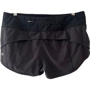 Lululemon Women's Black Size 8 Runners Short Shorts With Insert Zipper Pocket